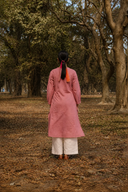 Dusty Pink Hand Embroidered Cotton Kurta