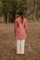 Dusty Pink Hand Embroidered Cotton Top