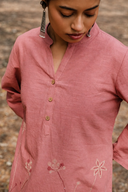 Dusty Pink Hand Embroidered Cotton Top