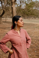 Dusty Pink Hand Embroidered Cotton Top