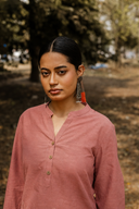 Dusty Pink Hand Embroidered Cotton Top