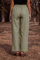 Sage Green Cotton Straight Pants