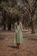 Sage Green Hand Embroidered Cotton Dress