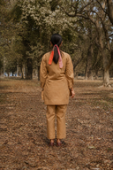 Mud Brown Hand Embroidered Cotton Co-ord Set (set of 2)