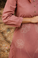Dusty Pink Hand Embroidered Cotton Kurta Set (set of 2)