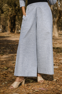 Blue Striped Cotton Pleated Kurta Set (Set of 2)