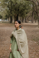 Sage Green Hand Embroidered Cotton Kurta Set (set of 2)