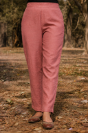 Dusty Pink Cotton Flared Pants