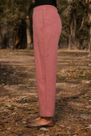 Dusty Pink Cotton Flared Pants