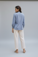 Grey Handloom Cotton Shirt Top