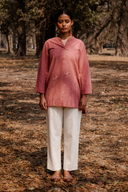 Dusty Pink Hand Embroidered Cotton Top