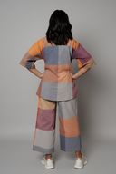 Red-White-Grey Checks Handloom Cotton Antifit Co-ord Set (set of 2)