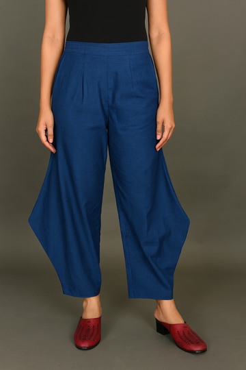 Indigo Handwoven Cowl Pants