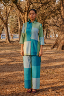 Lime Checks Handloom Cotton Co-ord Set (set of 2)