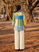 Lime Checks Handloom Cotton Shirt