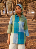 Lime Checks Handloom Cotton Shirt