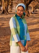 Lime Checks Handloom Cotton Shirt