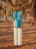 Lime Checks Handloom Cotton Shirt