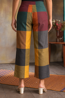 Mustard Multicolour Checks Handloom Cotton Antifit Co-ord Set with Button Detailing (set of 2)