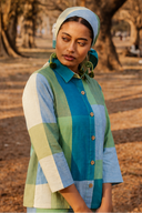 Lime Checks Handloom Cotton Co-ord Set (set of 2)
