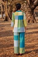 Lime Checks Handloom Cotton Co-ord Set (set of 2)