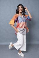 Red-White-Grey Checks Handloom Cotton Antifit Top