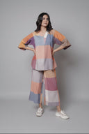 Red-White-Grey Checks Handloom Cotton Antifit Co-ord Set (set of 2)