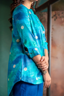 Teal Tassar Silk Chandni Tunic