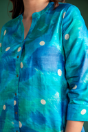 Teal Tassar Silk Chandni Tunic