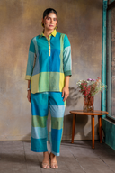Lime Checks Handloom Cotton Co-ord Set (set of 2)