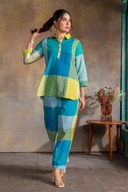 Lime Checks Handloom Cotton Co-ord Set (set of 2)
