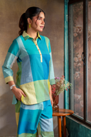 Lime Checks Handloom Cotton Co-ord Set (set of 2)