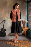 Red Stripes Printed Cotton Waistcoat