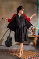 Red Handloom Cotton Appliqué Jacket