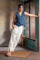 Indigo Printed Waistcoat Top
