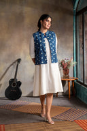Indigo Circles Printed Cotton Waistcoat