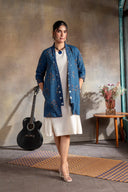 Indigo Printed Reversible Cotton Jacket