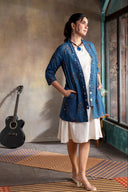 Indigo Printed Reversible Cotton Jacket