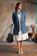Indigo Printed Reversible Cotton Jacket