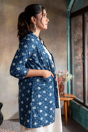 Indigo Printed Reversible Cotton Jacket