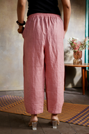 Rose Pink Pure Linen Hand Embroidered Co-ord Set (set of 2)