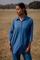 Blue Hand Embroidered Cotton Co-ord Set (set of 2)