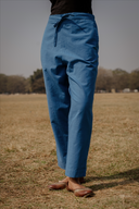 Blue Hand Embroidered Cotton Co-ord Set (set of 2)