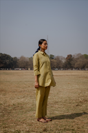 Yellow Hand Embroidered Cotton Co-ord Set (set of 2)