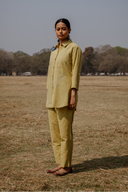 Yellow Hand Embroidered Cotton Co-ord Set (set of 2)