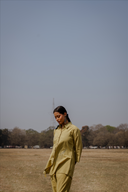 Yellow Hand Embroidered Cotton Shirt