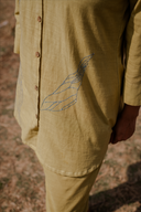 Yellow Hand Embroidered Cotton Co-ord Set (set of 2)