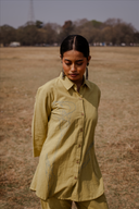 Yellow Hand Embroidered Cotton Co-ord Set (set of 2)