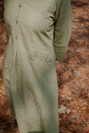 Sage Green Hand Embroidered Cotton Dress