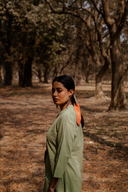Sage Green Hand Embroidered Cotton Dress